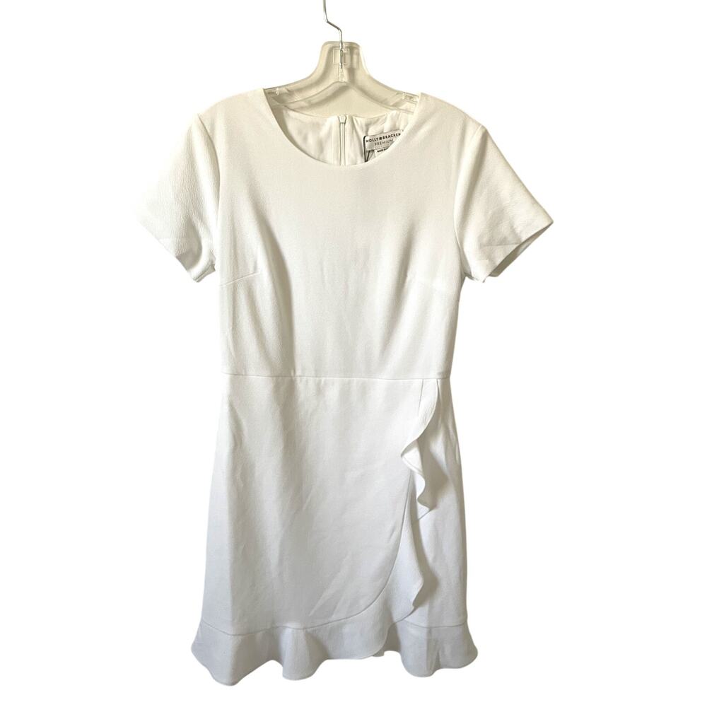 Molly Bracken Darby Ruffle Mini Dress White Size Small NEW